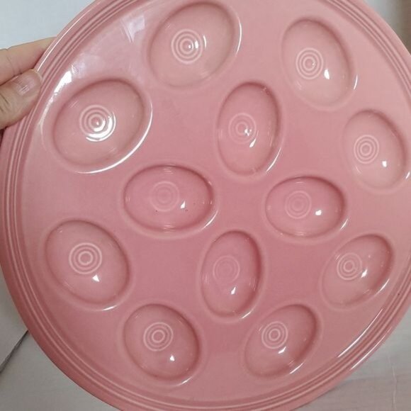 Fiestaware Fiesta CERAMIC Deviled Egg Plater Plate Tray DISH Peony Pink - Picture 6 of 16